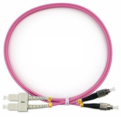 Коммутационный шнур оптический Cabeus FOP-50-OM4-SC-FC-1m
