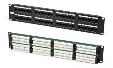 (Архив)Комм. патч-панель телефонная Hyperline, 19", 2HU, 48хRJ12, цвет: чёрный