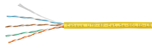 Кабель витая пара Cabeus UTP-4P-Cat.5e-SOLID-LSZH-YL-50