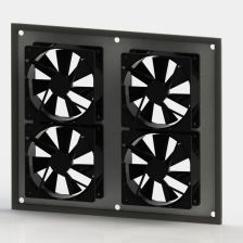 (Архив)Вентиляторный модуль RiT, термостат, 1U, 40х360х300 мм (ВхШхГ), вентиляторов: 4, для серии Floor Out, цвет: чёрный