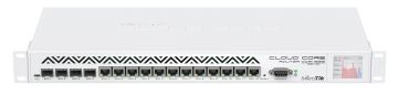 Маршрутизатор Mikrotik, CCR, портов: 16, USB: Да, 44х193х443 мм (ВхШхГ), цвет: серый, сенсорный LCD дисплей, CCR1036-12G-4S-EM