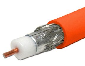 Кабель коаксиальный Belden RG-179, PVC, двухслойный экран (100% + 95%), 75 Ом, d 2,54, цвет: оранжевый