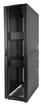 Шкаф серверный напольный ЦМО ШТК-С Проф, 48U, 2215х800х1200 мм (ВхШхГ), дверь: перфорация, боковая панель: сплошная, 2 части, сварной, цвет: чёрный