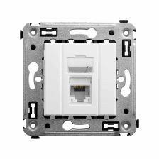 Розетка компьютерная DKC Avanti, 1x RJ45, кат. 6, 2 модуля, упаковка: 1 шт, цвет: белое облако, (DKC.4400293)