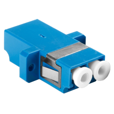 Проходной адаптер оптический BNH, LC/LC (SM), Duplex, с фланцем, синий, белый колпачок
