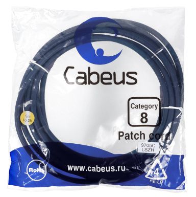 Шнур коммутационный Cabeus PC-SSTP-RJ45-Cat.8-5m-LSZH
