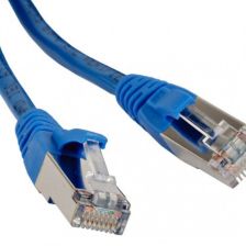 Шнур комм. Hyperline, кат. 6, экр., STP, RJ45/RJ45, LSZH, AWG24 0.5м, синий