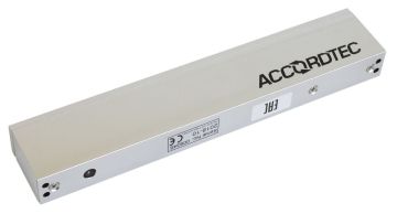 Электромагнитный замок AccordTec, накладной, с планкой, усилие удержания: 280 кг, ML-295A, с индикацией, цвет: серебро, (AT-02369)
