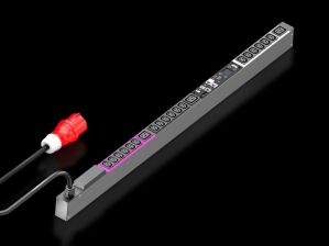 Блок силовых розеток Rittal Metered, IEC 60320 С13 х 18, IEC 60320 С19 х 3, вход CEE, шнур 3 м, 1095х44х70 мм (ВхШхГ), 16А, для шкафов 1800 мм, защита