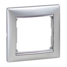 Рамка Legrand Valena, 1 пост, 58х51 мм (ВхШ), плоская, горизонтальная, цвет: алюминий (LEG.770151)