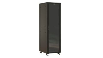 Шкаф телекоммуникационный напольный Hyperline TTBR, IP20, 47U, 2277х600х800 мм (ВхШхГ), дверь: стекло, задняя: металл, разборный, цвет: чёрный