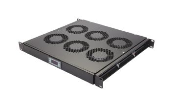 Вентиляторный модуль Eurolan, 19", 220V, 1U, 44х483 мм (ВхШ), вентиляторов: 3, цвет: чёрный
