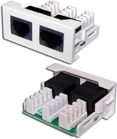 Вставка в розеточную панель Lanmaster LAN-WA-LP-4512-WH