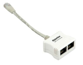 Разветвитель Hyperline SPL, 2x RJ45, кат. 5е, цвет: белый, (SPL-YT4-U2-U2)