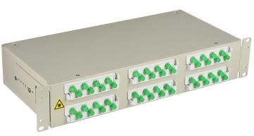 (Архив)Комм. панель ВО Связьстройдеталь ШКОС-Л, 2HU,  FC/D/APC, FC/APC , невыдвижная, прямая, цвет: светло-серый, 4 кабельных ввода