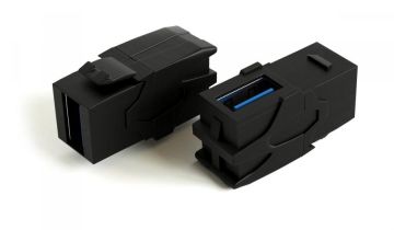 Модуль универсальный Hyperline, keystone, 1хUSB (Type A), Toolless, 1 шт, цвет: чёрный