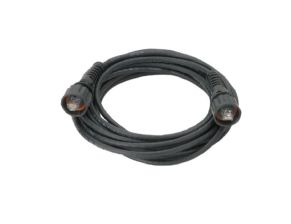 Шнур комм. Panduit, кат. 5е, экр., F/UTP, RJ45/RJ45, PVC, 1м, чёрный, для промышленных условий, индустриальный, без пылезащитных колпачков