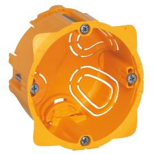 Распределительная коробка Legrand Batibox, для перегородки, 71х50 мм (ШхГ), 71 мм Д, модулей: 1, цвет: жёлтый