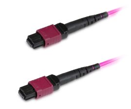 Комм. шнур оптический Hyperline, MPO/MPO, OM4 50/125, LSZH, 15м, цвет: маджента