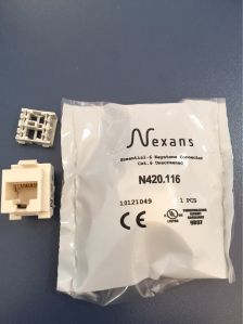 (Архив)Модуль универсальный Nexans Essential-6, snap-in, 1хRJ45, Universal Comfort Tool, кат. 6, неэкр.