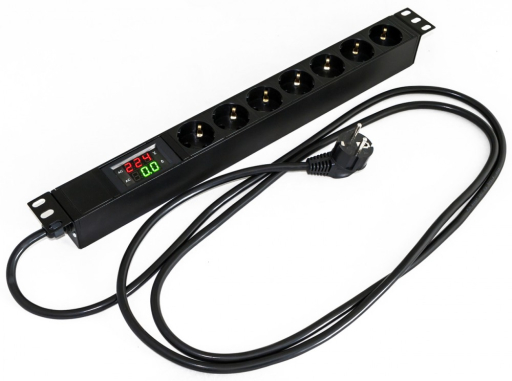 Блок распределения питания Hyperline SHE19-7SH-AV-2.5EU