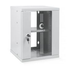 Шкаф телекоммуникационный настенный Cabeus WSC, 10", 8U, 405х326х300 мм (ВхШхГ), дверь: стекло, сварной, цвет: серый