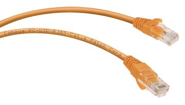 Шнур комм. Cabeus, кат. 6, неэкр., U/UTP, RJ45/RJ45, PVC, AWG24, 3м, оранжевый
