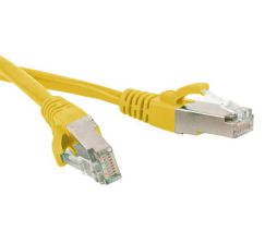 Шнур комм. Hyperline, кат. 6, экр., SF/UTP, RJ45/RJ45, LSZH, AWG26 0.5м, жёлтый