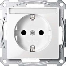 Розетка электрическая Merten System M, 2к+З, 16А, шторки защитные, цвет: активный белый (MTN2302-0325)