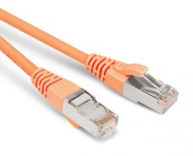 Шнур комм. Hyperline, кат. 5е, экр., STP, RJ45/RJ45, LSZH, AWG26 15м, оранжевый