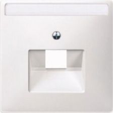 Лиц. панель розеточная Merten Antique/Artec, 1х RJ45, плоская, внутренняя, цвет: полярно-белый, с полем для надписи (MTN291819)