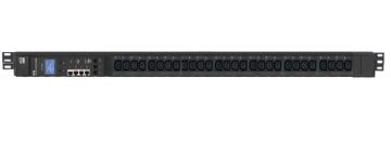 (Архив)Блок силовых розеток Hyperline, IEC 60320 С13 х 28, вход IEC 309 32A 2P+E, шнур 3 м, 1476х66,6х44,4 мм (ВхШхГ), 32А, 19", чёрный