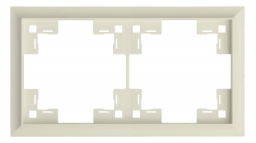Рамка Rikett Classic, 2 поста, 90х161х9,6 мм (ВхШхГ), плоская, универсальная, цвет: кремовый сатин (35920 MC)