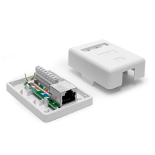 Розетка в сборе TWT, 1x RJ45, кат. 5е, экр., внешняя, цвет: белый, (TWT-SM1-45/S-WH)