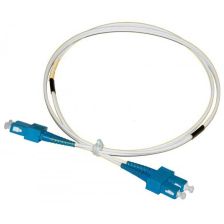 Комм. шнур оптический Hyperline, Duplex SC/SC (UPC), OS2 9/125, LSZH, 3м, Ø 2мм, синий хвостовик, цвет: белый