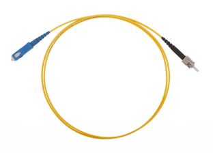 (Архив)Шнур коммутационный Связьстройдеталь ШОС-SM/2.0, Simplex SC/ST (UPC/UPC), G.652, LSZH-FR, 1м, цвет: жёлтый
