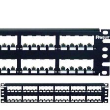 Комм. патч-панель Panduit Mini-Com, 19", 2HU, портов: 48 х Mini-Com, кат. 5е, универсальная без модулей, экр., цвет: чёрный, цельнометаллическая, (CP4