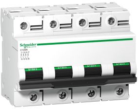 Автоматический выключатель Schneider Electric Acti 9, 12 модуль, D класс, 4P, 125А, 10кА, (A9N18393)