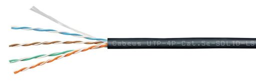 Кабель витая пара Cabeus UTP-4P-Cat.5e-SOLID-LSZH-BK