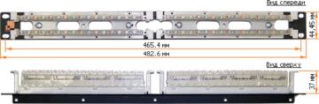 Кросс-панель Lanmaster, 19", 1HU, 64x110, кат. 6, универсальная, неэкр., цвет: чёрный, (LAN-RS110-64FT/6), с модулями