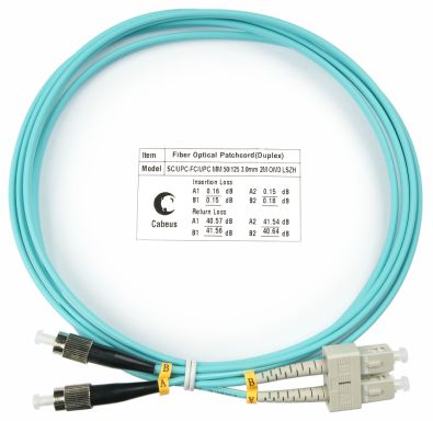 Коммутационный шнур оптический Cabeus FOP-50-SC-FC-1,5m