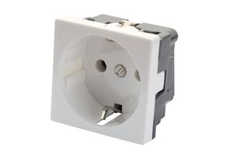 Розетка электрическая Eurolan, 2к+З, 16А, 45х45 мм (ВхШ), цвет: белый