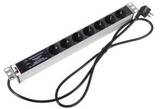 Блок силовых розеток Rem Rem-16, Schuko х 7, вход Schuko, шнур 3 м, 45мм 16А, защита от перенапряжения
