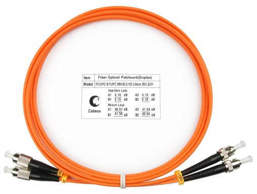 Коммутационный шнур оптический Cabeus FOP-62-FC-ST-1,5m