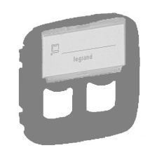 Лиц. панель розеточная Legrand Valena Allure, 2х RJ45, 58х51 мм (ВхШ), плоская, с держателем маркировки для розетки RJ45, цвет: алюминий (LEG.755487)