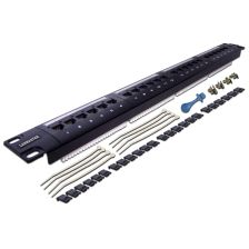 (Архив)Комм. патч-панель Lanmaster, 19", 1HU, портов: 24 х RJ45, кат. 5е, неэкр., цвет: чёрный, (LAN-PPL24U5E)