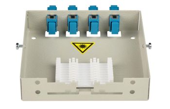(Архив)Бокс оптический Связьстройдеталь ШКОН-Р/1, портов: 4, SC (UPC), 3U, 130х112х26 мм (ВхШхГ), цвет: серый, (130401-00012)