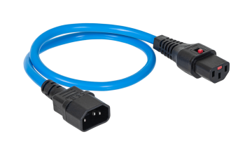 Шнур для блока питания Rem Rem-10, IEC С13, вилка IEC С14, 1 м, 10А, с фиксатором, термостойкий , синий