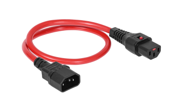 Шнур для блока питания Rem Rem-10, IEC С13, вилка IEC С14, 0.5 м, 10А, с фиксатором, термостойкий , красный