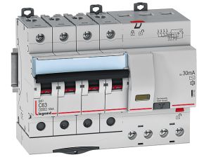 Автоматический выключатель Legrand DX3, 4 модуль, C класс, 4P, 20А, 16кА, (LEG.409337)